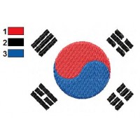 Korea Flag Embroidery Design